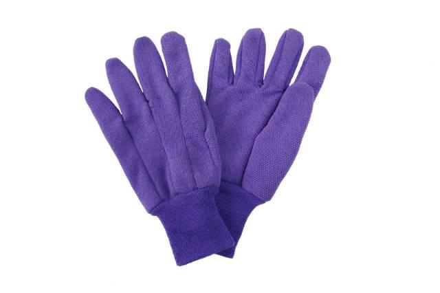 KS Jersey Cotton Grip Gloves Med Purple