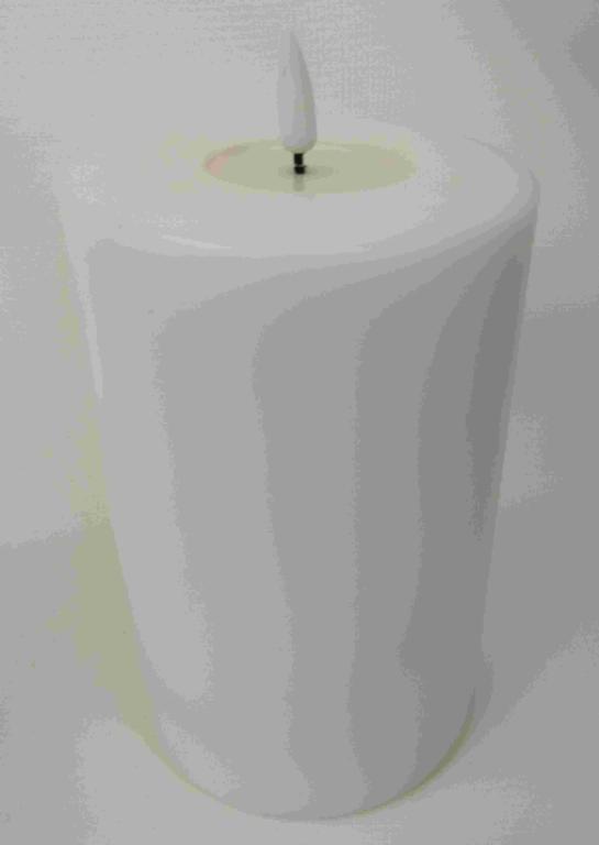 LED bloklys hvid  Ø10x15 cm