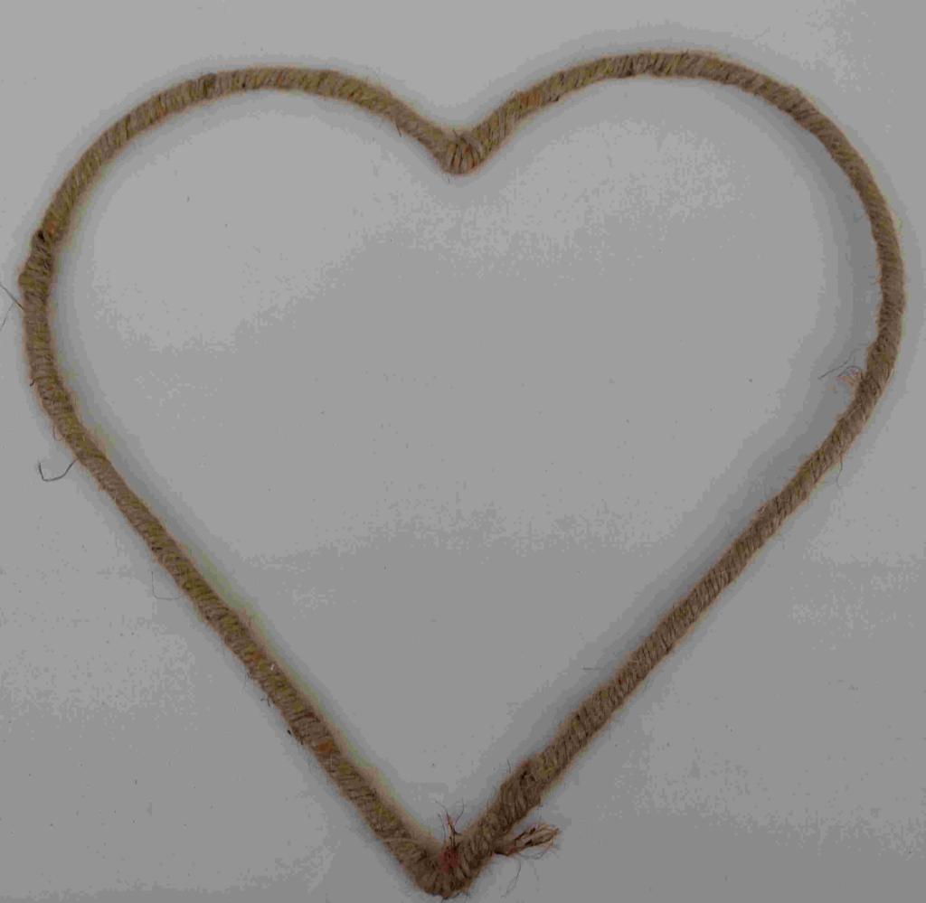 Hjerte i metal naturbelagt 25 cm.