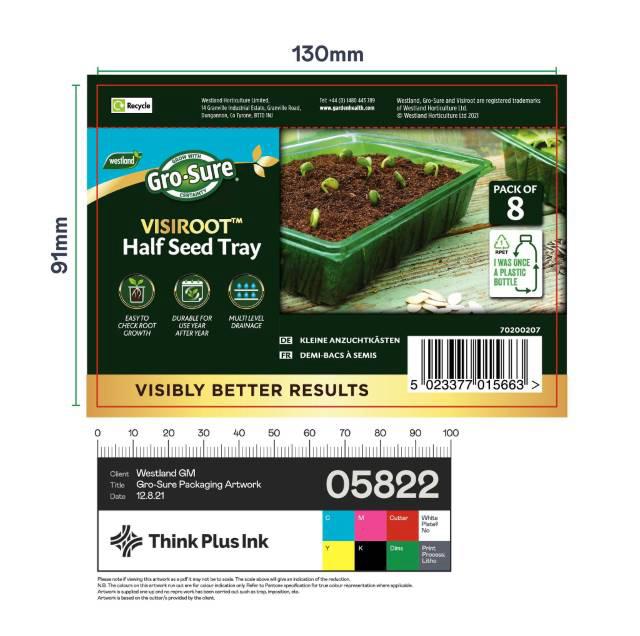 Gro-sure Visiroot Half Seed Trays 8pk