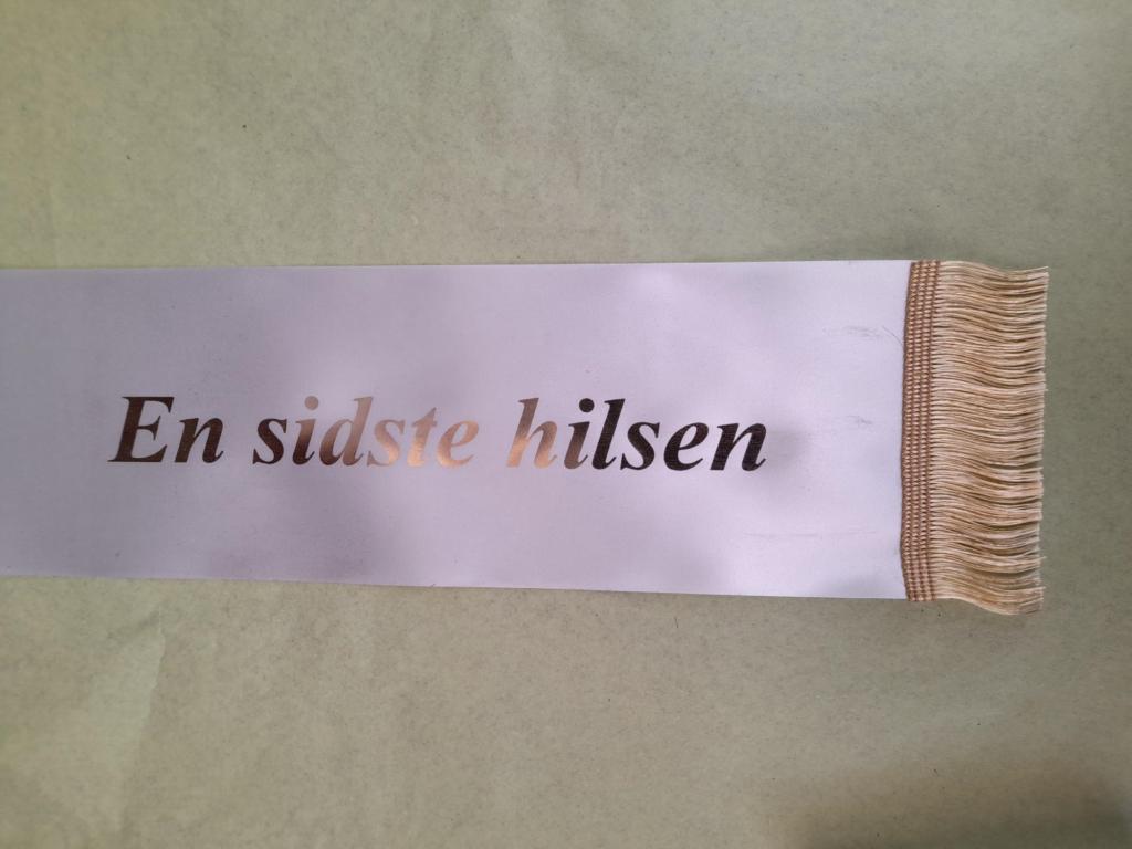 Kransebånd   buketbånd hvidt