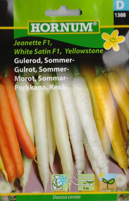 Gulerod, Sommergulerod, blanding, såbånd